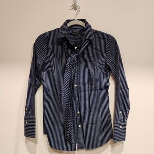 Banana Republic Dark Blue Striped Button Down Shirt